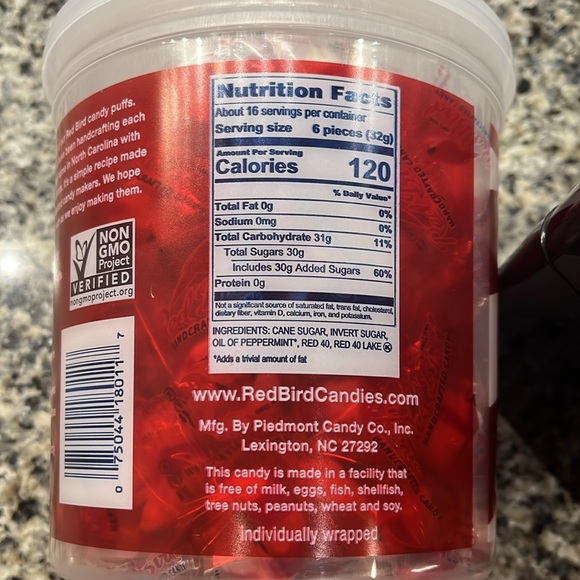 Red Bird Handcrafted Melt Away Mints Peppermint 18oz Tub Made in USA Gluten Free - Picture 5 of 8